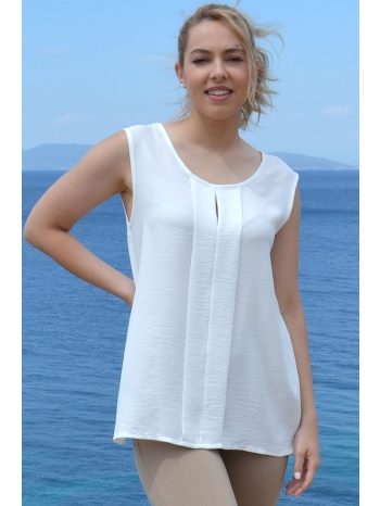 εκρου αμανικη μπλουζα με πιετα linen-look σε προσφορά