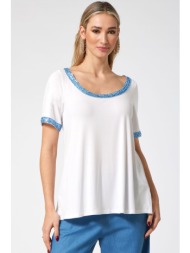 λευκη μπλουζα με ...