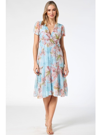 φλοραλ φορεμα μουσελινα με βολαν σε προσφορά