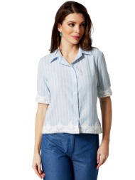 γαλαζιο ριγε πουκαμισο ...