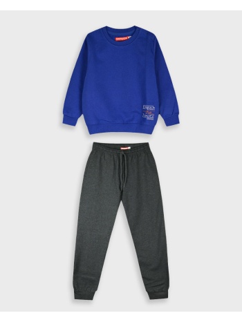 φούτερ φόρμα με τύπωμα | ανθρακι