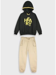 φούτερ φόρμα με τύπωμα | βανιλια