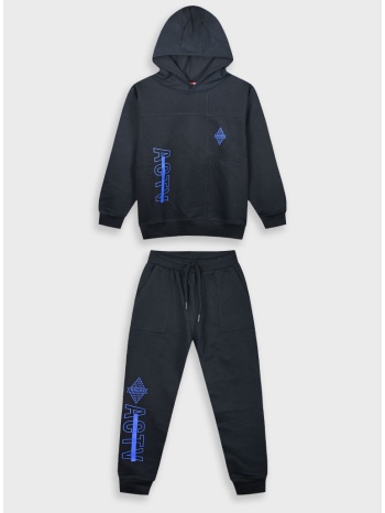 φούτερ φόρμα με τύπωμα | μαυρο