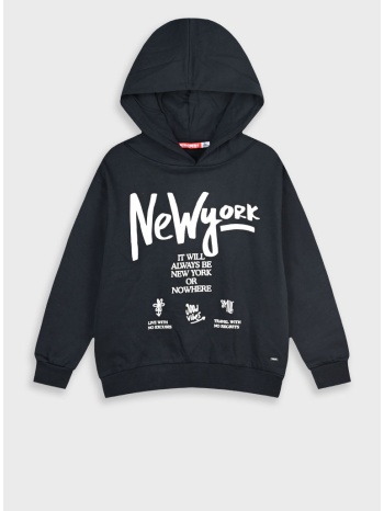 μπλούζα φούτερ με κουκούλα για κορίτσι | μαυρο