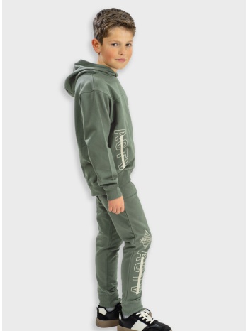 φούτερ φόρμα με τύπωμα | χακι