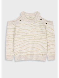 boutique πλεκτή μπλούζα | εκρου μελανζε