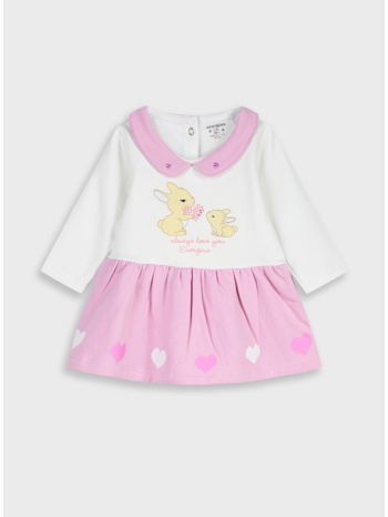 βρεφικό φούτερ φόρεμα | ανοιχτο ροζ