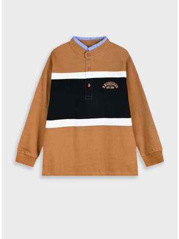 πικέ μακρυμάνικη μπλούζα | καμηλο