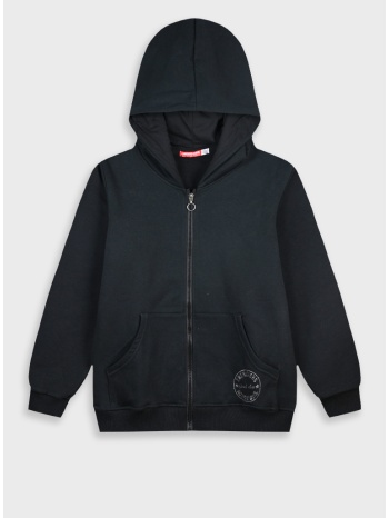 fleece ζακέτα energiers basic line με κουκούλα | μαυρο