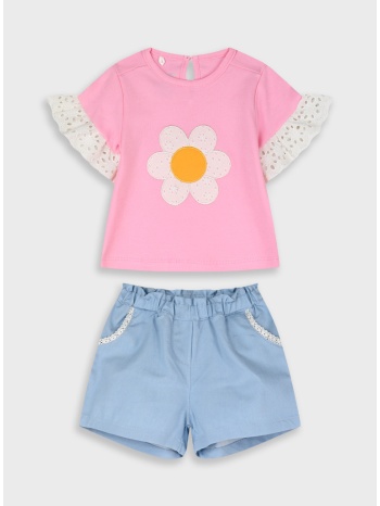 σετ μπλούζα με σορτς | ανοιχτο μπλε τζην