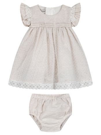 φόρεμα με φουφούλα | μπεζ