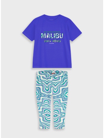 σετ μπλούζα με κολάν | allover emerald