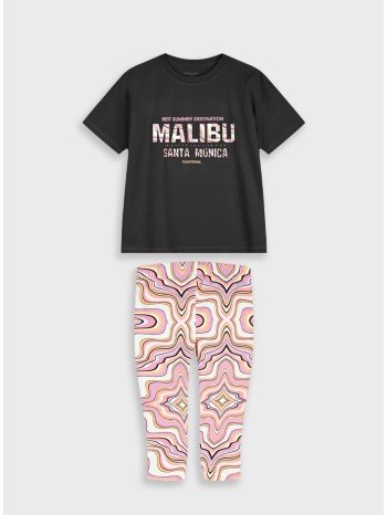 σετ μπλούζα με κολάν | allover fucshia