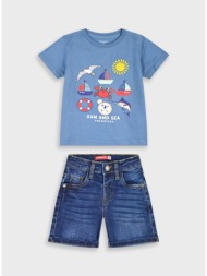 σετ με τύπωμα | μπλε τζην