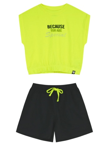 σετ μπλούζα με σορτς | νεον πρασινο