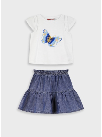 σετ μπλούζα με φούστα | μπλε τζην