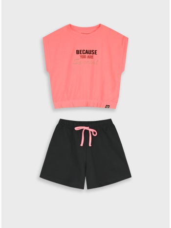 σετ μπλούζα με σορτς | νεον ροζ