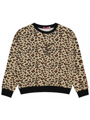 μπλούζα φούτερ animal print λεοπάρ για κορίτσι | εμπριμε