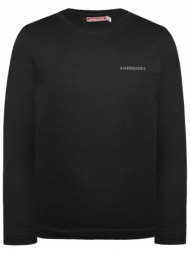 βαμβακερή μπλούζα με λαιμόκοψη energiers basic line για αγόρι | μαυρο