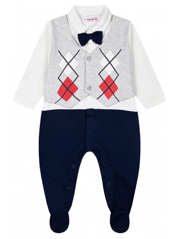 βρεφικό βαμβακερό φορμάκι για αγόρι (0-15 μηνών) | ιντιγκο