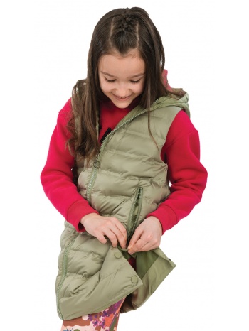 μακρύ αμάνικο μπουφάν με κουκούλα για κορίτσι | πρασινο της