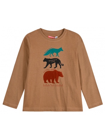 βαμβακερή μπλούζα μακό, αγόρι | σοκολατι