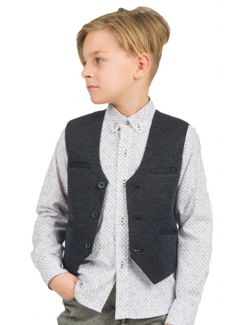 εκρού πουκάμισο εμπριμέ με εκρού κουμπιά για αγόρι