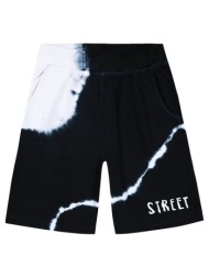 βερμούδα τύπου tie dye με τύπωμα για αγόρι | μαυρο