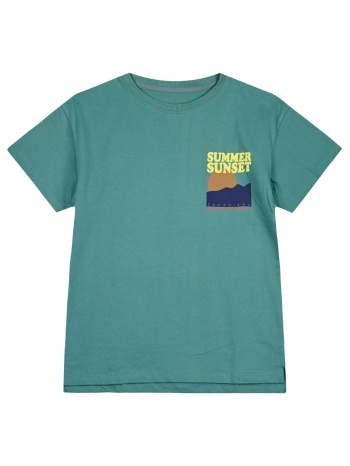 κοντομάνικη μπλούζα με τύπωμα για αγόρι | πρασινο της ερημου
