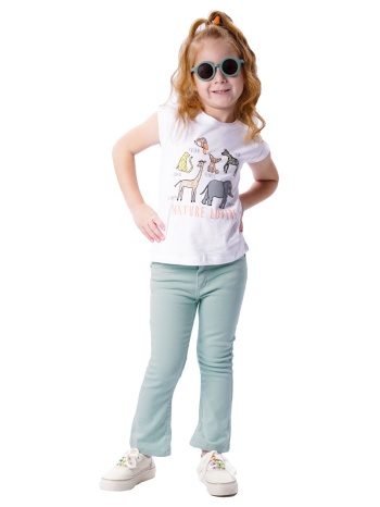 παιδικό παντελόνι με φαρδύ μπατζάκι για κορίτσι | φυστικι