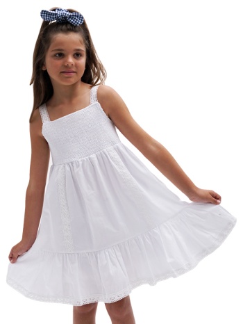 παιδικό φόρεμα με σφηγγοφολιά για κορίτσι | λευκο