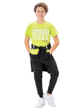 παντελόνι φόρμας με ανάγλυφο και τύπωμα για αγόρι | μαυρο σε προσφορά