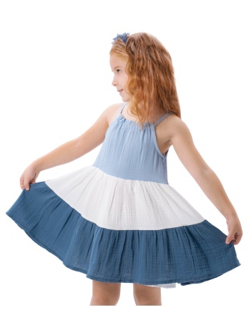 παιδικό εξώπλατο φόρεμα για κορίτσι | μπλε