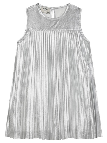 παιδικό μεταλικό πλισέ φόρεμα για κορίτσι | ασημι