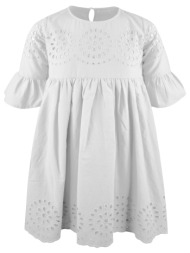 κοντομάνικο κεντημένο φόρεμα για κορίτσι για επίσημες εμφανίσεις | λευκο