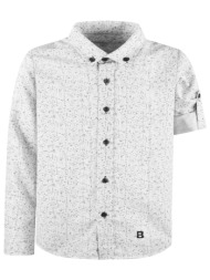 μακρυμάνικο εμπριμέ πουκάμισο για αγόρι για επίσημες εμφανίσεις | λευκο