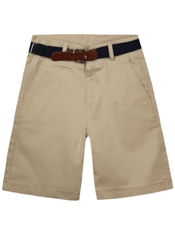 μονόχρωμη βερμούδα με ζώνη για αγόρι για επίσημες