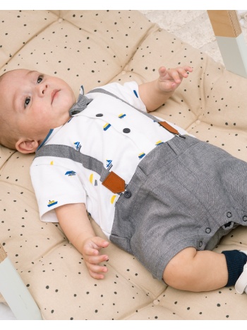 βρεφικό φορμάκι για αγόρι (0-15 μηνών) | μπλε τζην