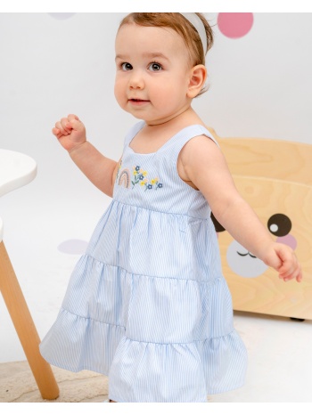 βρεφικό ριγέ φόρεμα για κορίτσι (3-18 μηνών) | sky way