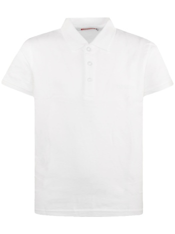 μπλούζα πόλο κοντό μανίκι basic line | λευκο
