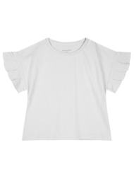 παιδική μπλούζα με φραμπαλά μανίκια για κορίτσι | λευκο