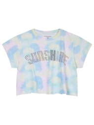 παιδική κροπ μπλούζα tie dye με στρας για κορίτσι | πολυχρωμο