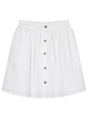 παιδική φούστα μεσαίου μήκους με κέντημα για κορίτσι | λευκο