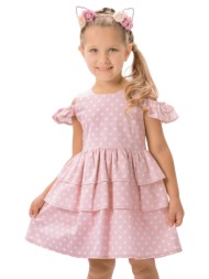 παιδικό πουά φόρεμα για κορίτσι | σκονισμενο ροζ