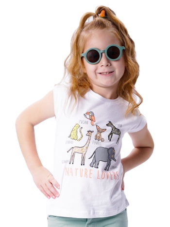 παιδική αμάνικη μπλούζα με τύπωμα για κορίτσι | λευκο