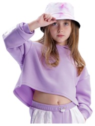 παιδική μπλούζα μακρυμάνικη κροπ για κορίτσι | λιλα