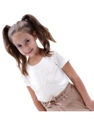 παιδική μπλούζα με κέντημα για κορίτσι | εκρου