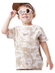 μακό κοντομάνικη εμπριμέ μπλούζα με τύπωμα για αγόρι | μπεζ
