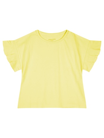 παιδική μπλούζα με φραμπαλά μανίκια για κορίτσι | λεμονι