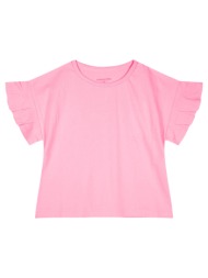 παιδική μπλούζα με φραμπαλά μανίκια για κορίτσι | ροζ